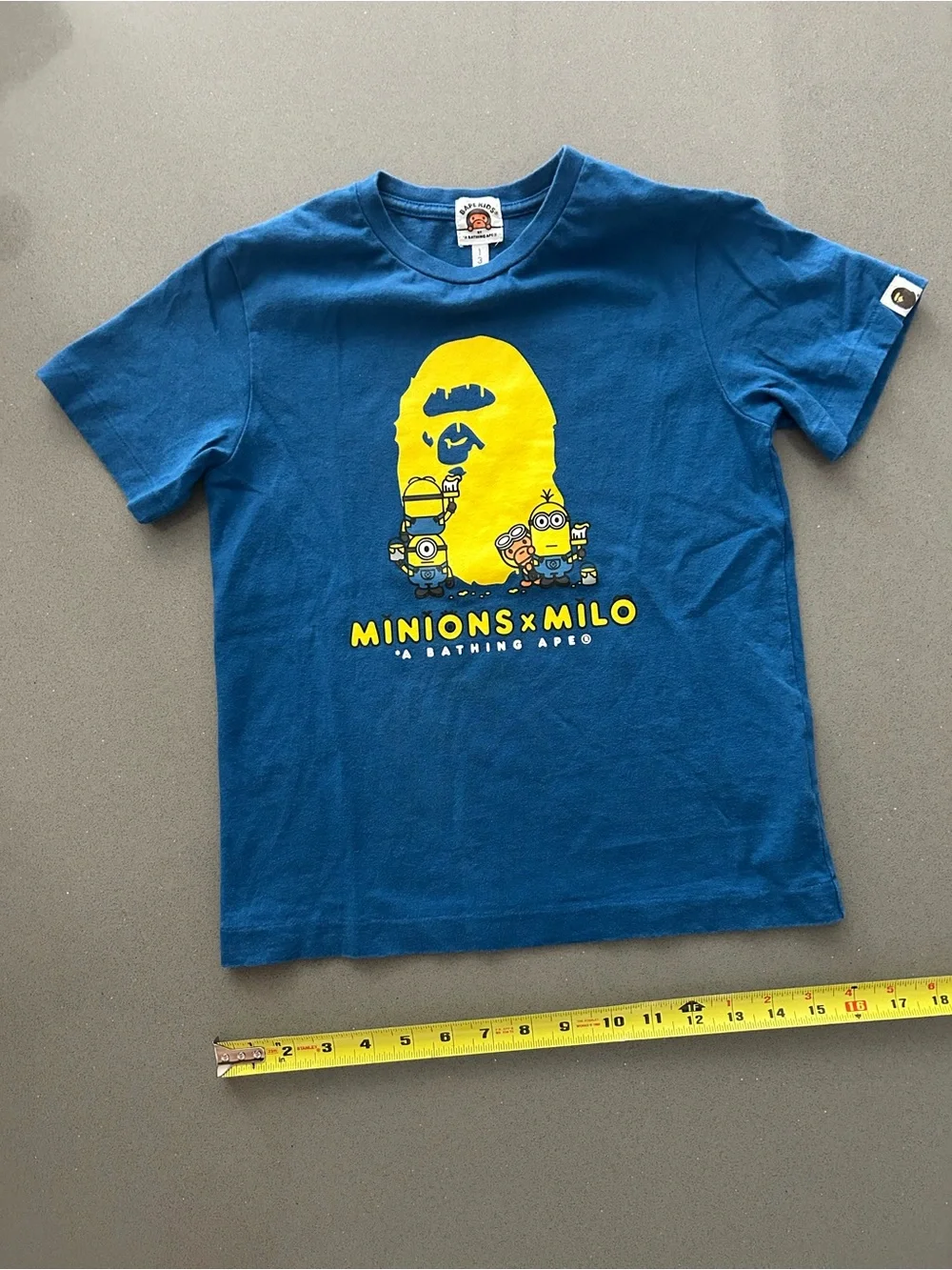 (Sold) Minions x Milo Blue Graphic Tee by A Bathing Ape Size 5-6yrs..